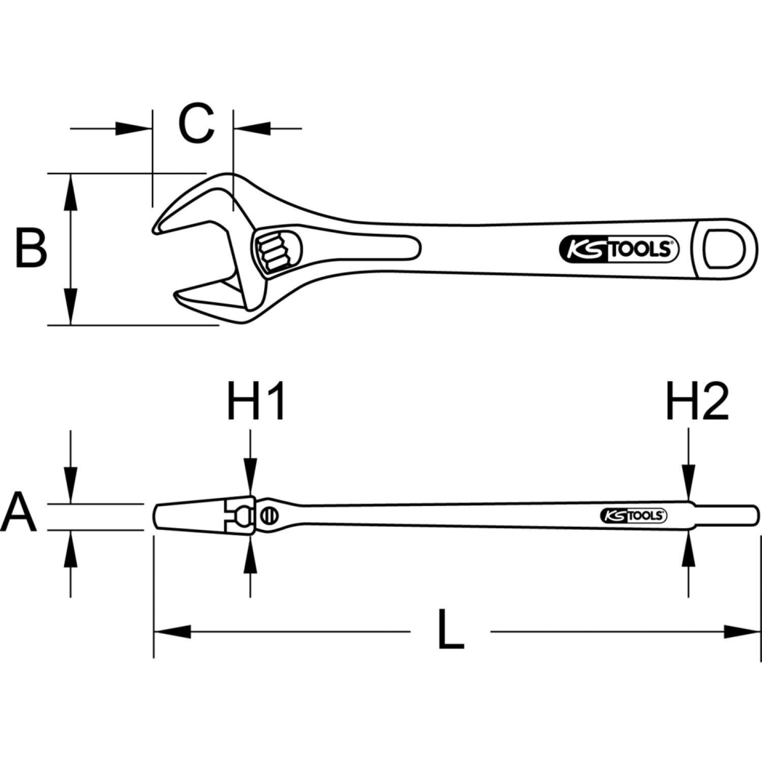 картинка Разводной ключ, регулируемый, 34 мм от магазина "Элит-инструмент"