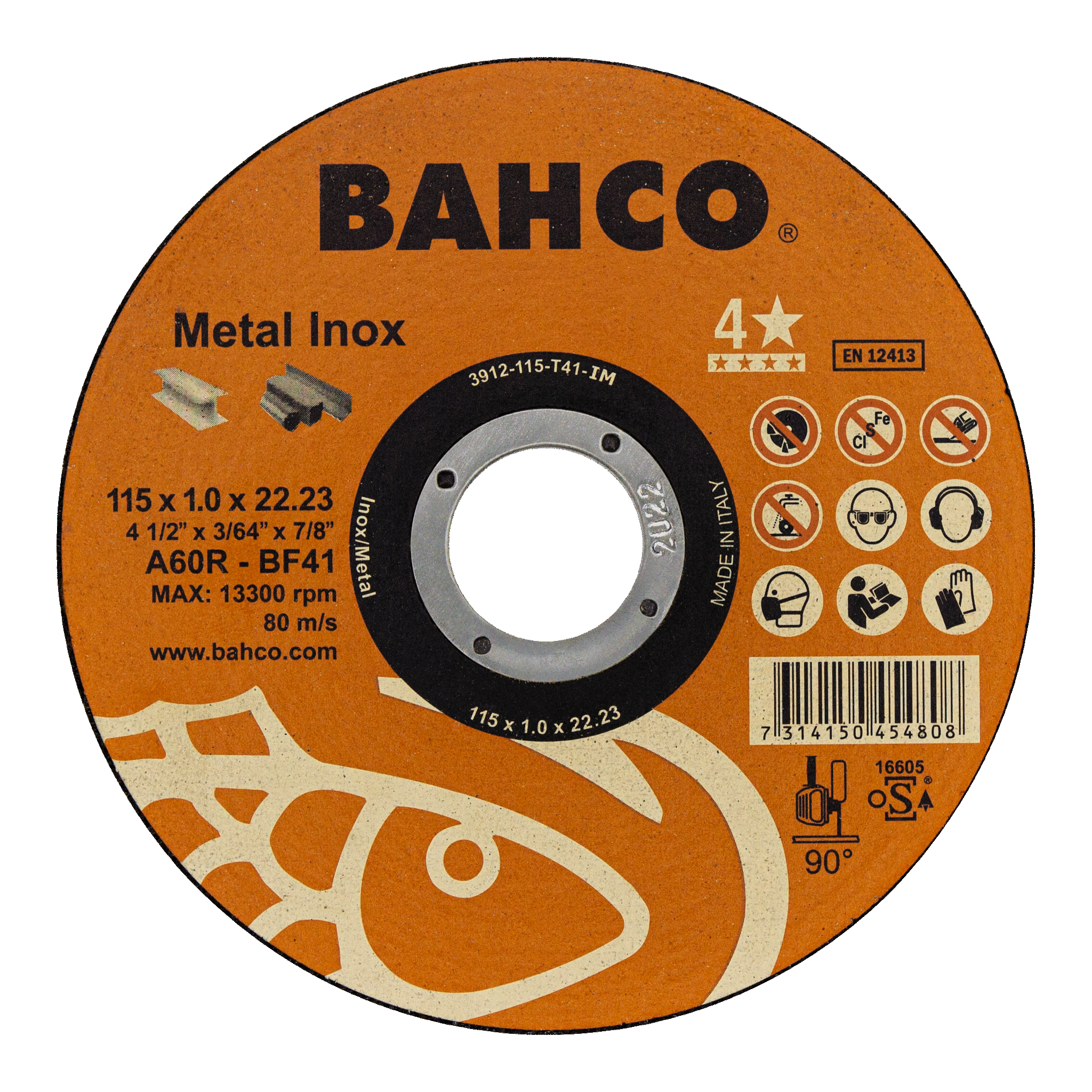 картинка Высокопроизводительные дисковые пилы общего назначения для нержавеющей стали и металла 125 x 1.0 x 22.23mm BAHCO 3912-125-T41-IM от магазина "Элит-инструмент"