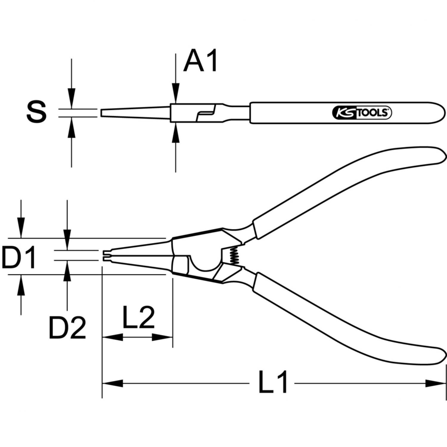 картинка Клещи для внутренних стопорных колец, 19-60 мм подвеска от магазина "Элит-инструмент"