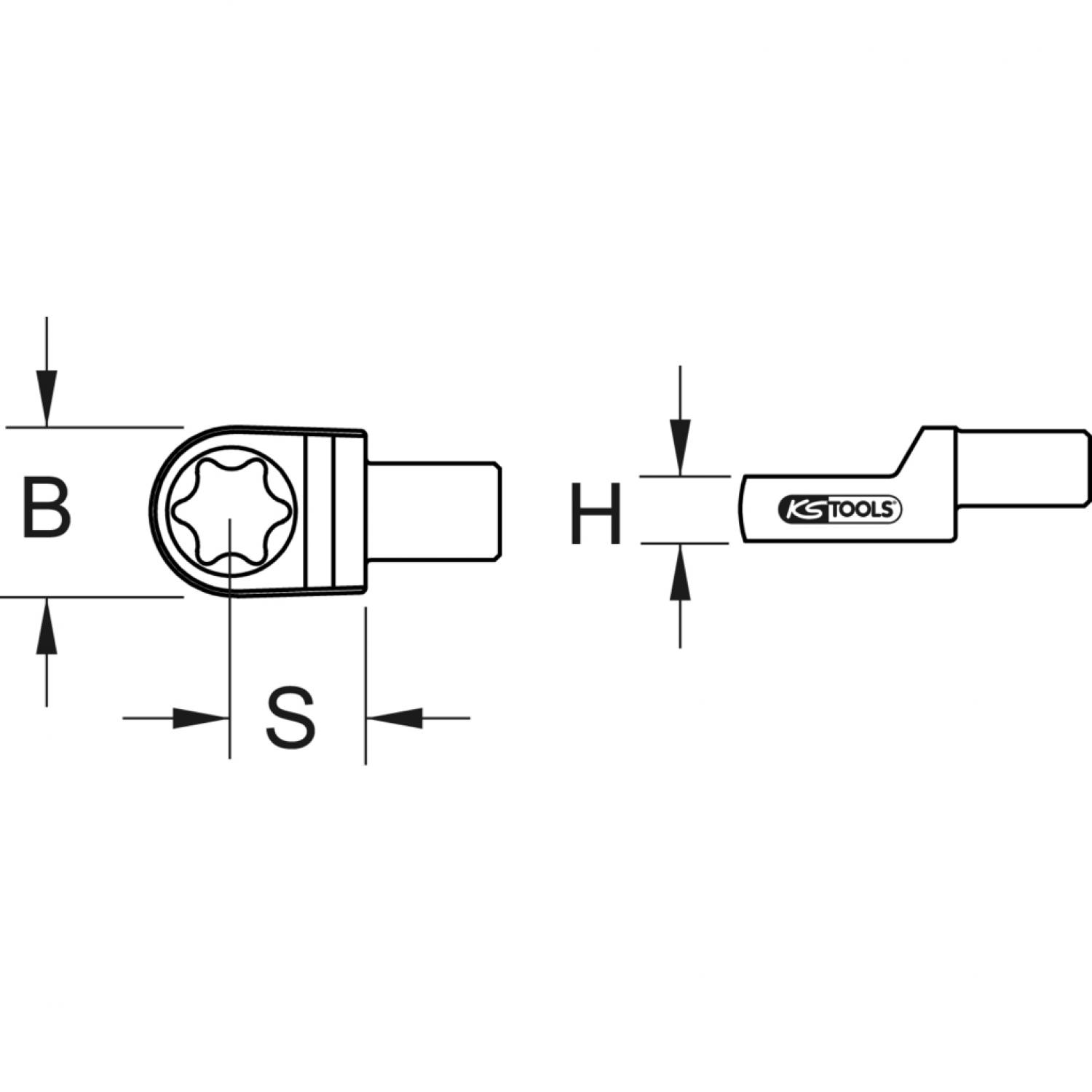 картинка Вставной накидной ключ 14x18 мм с внешним профилем Torx, Е14 от магазина "Элит-инструмент"