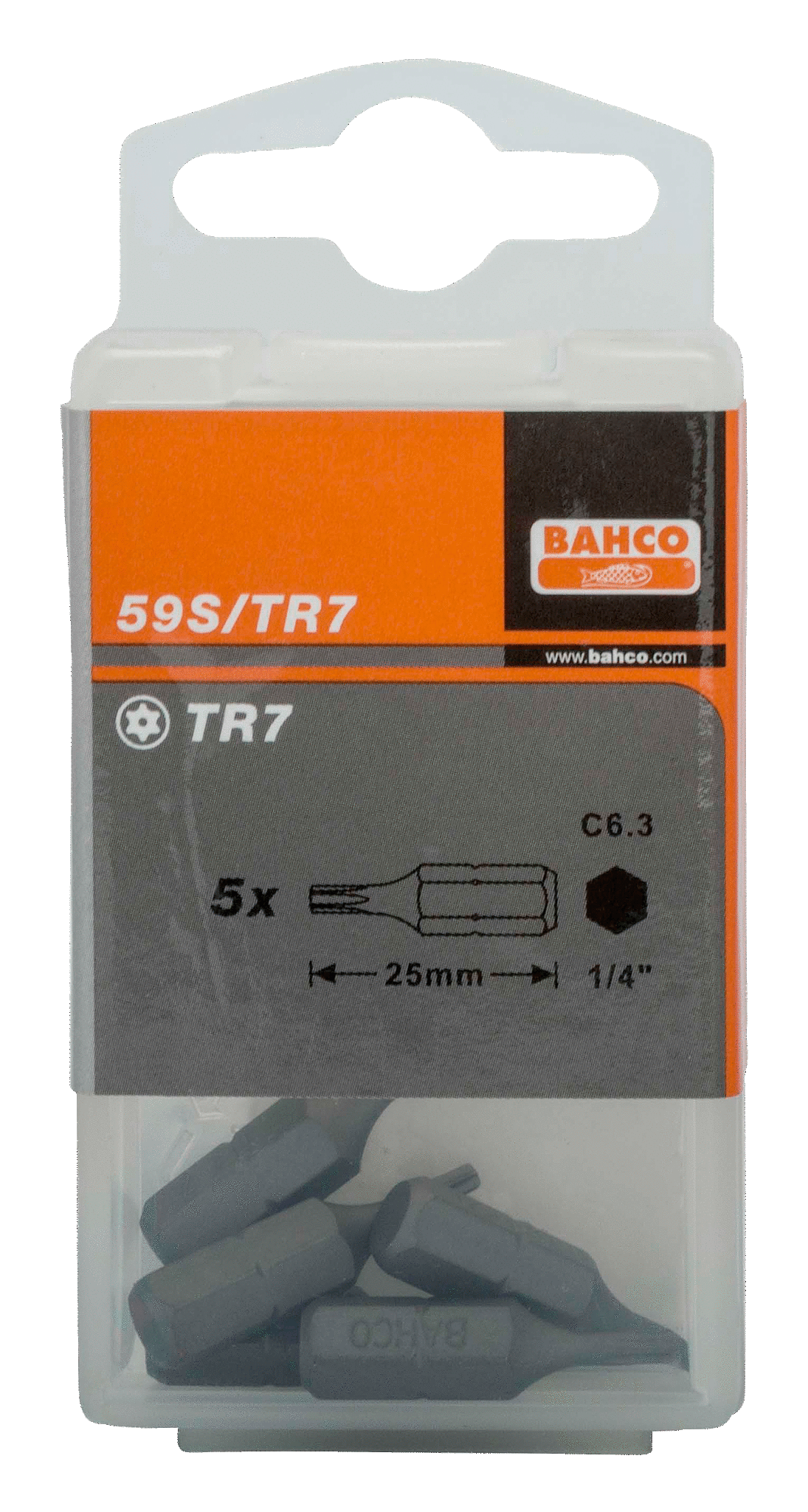 картинка Стандартные биты для отверток Torx® TR, 25 мм BAHCO 59S/TR15-3P от магазина "Элит-инструмент"