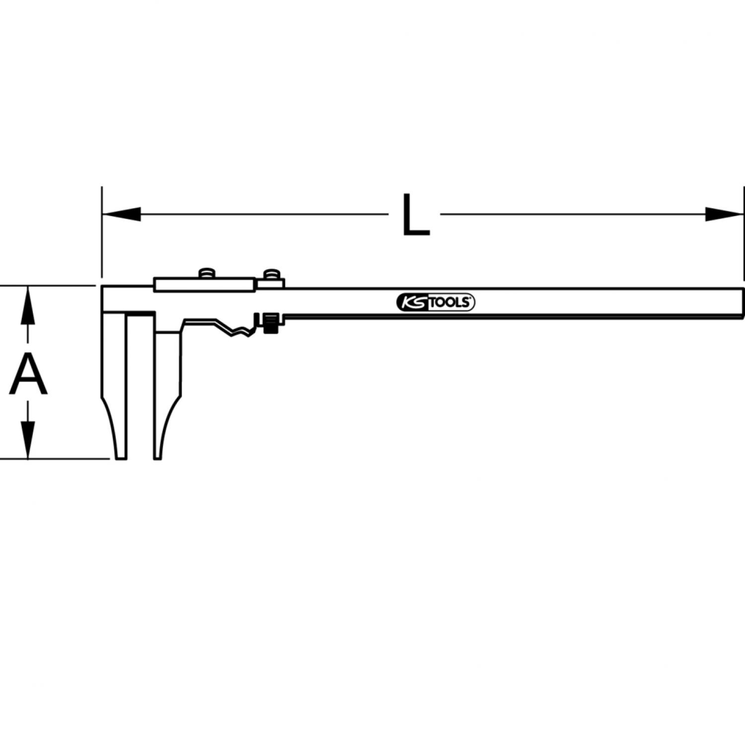 картинка Штангенциркуль для мастерских без острия, 0-500 мм, высота 200 мм от магазина "Элит-инструмент"