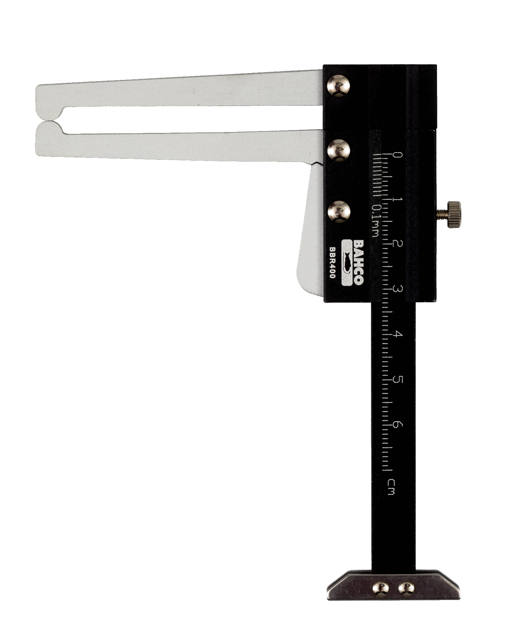 картинка Алюминиевый Штангенциркуль для измерения толщины тормозных дисков и глубины протектора BAHCO BBR400 от магазина "Элит-инструмент"