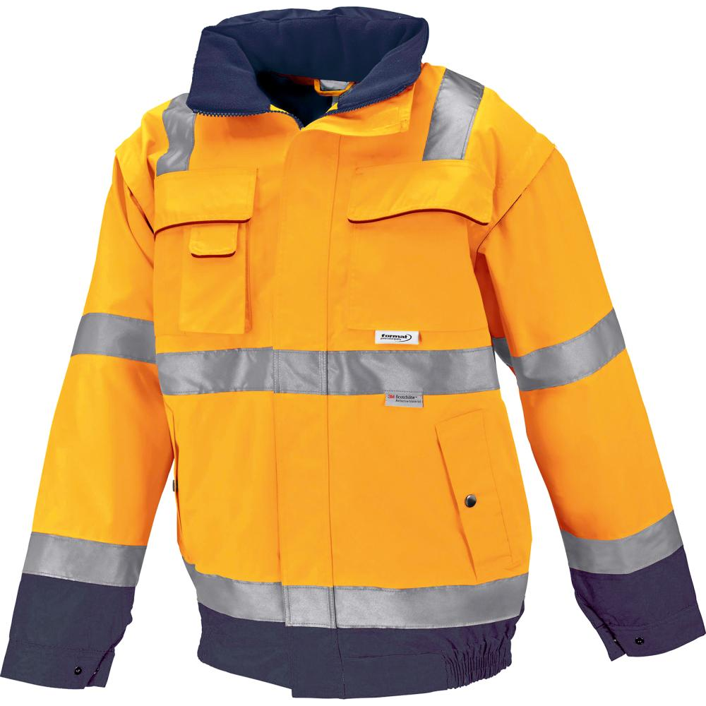 Предупреждающая куртка Комфорт, размер.L, оранжевый/темно-синий, FORMAT 6007 5805 Fplus