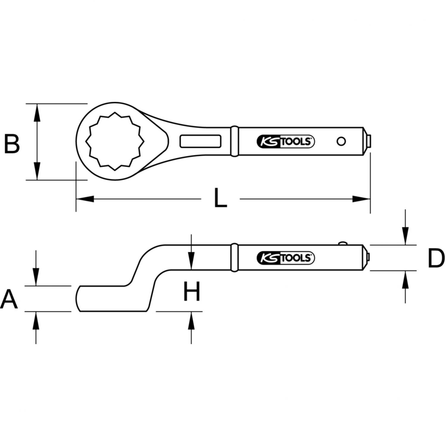 картинка Натяжной накидной ключ, изогнутый, 32 мм от магазина "Элит-инструмент"