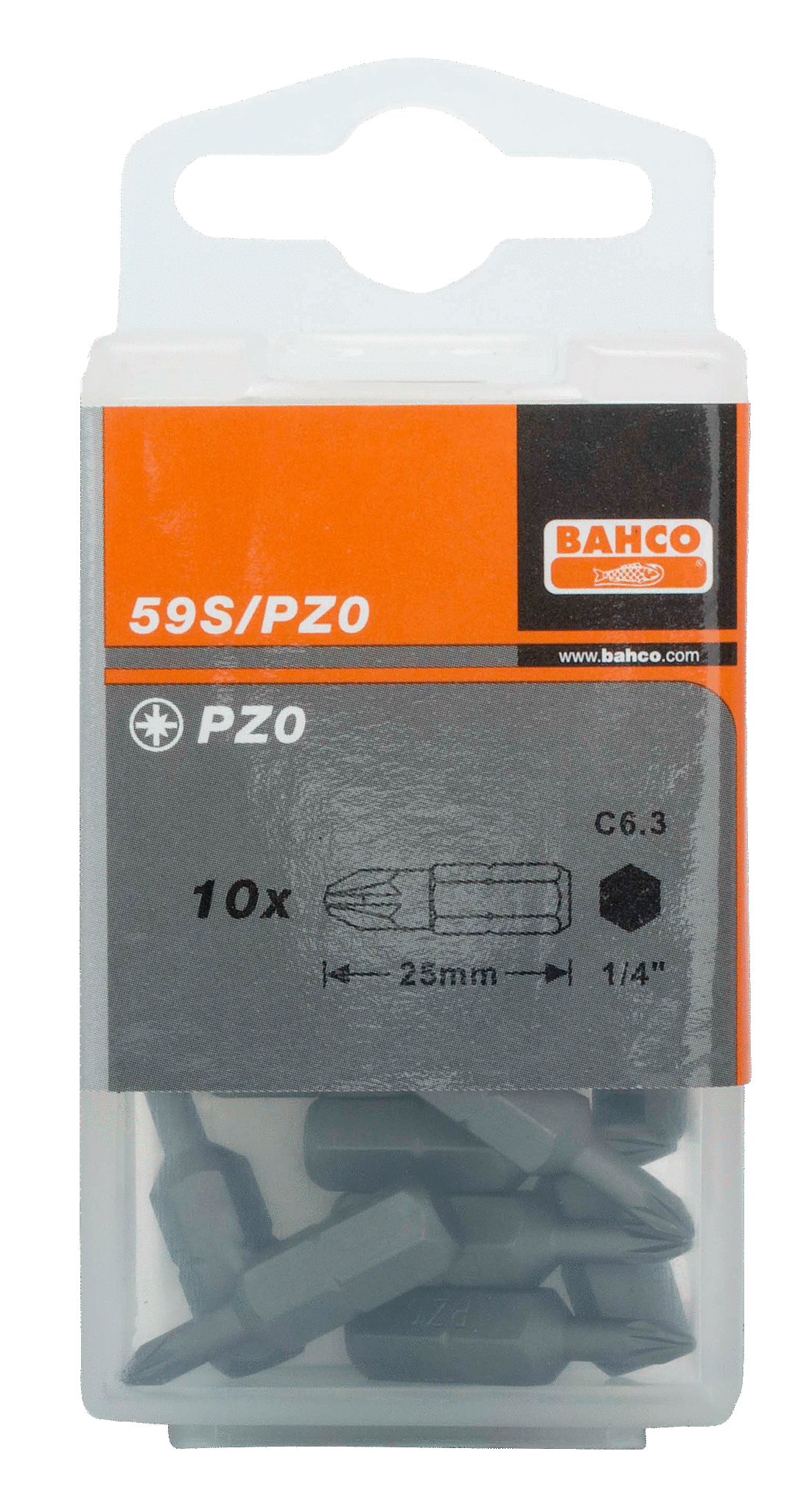 картинка Стандартные биты для отверток Pozidriv, 25 мм BAHCO 59S/PZ2-3P от магазина "Элит-инструмент"