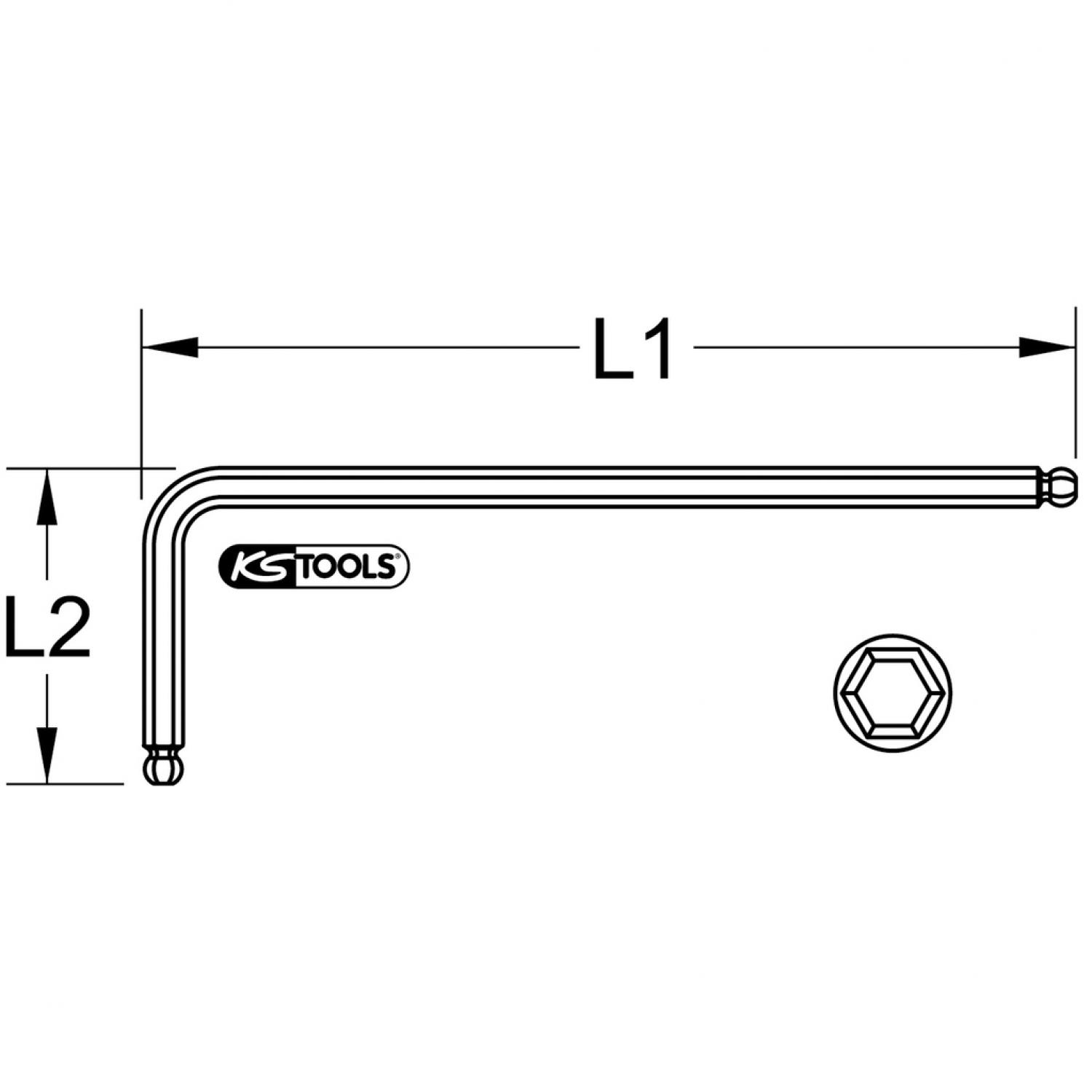 Двухсторонний угловой штифтовой ключ с шаровой головкой и внутренним шестигранником, XL, 14,0 мм, бирюзовый