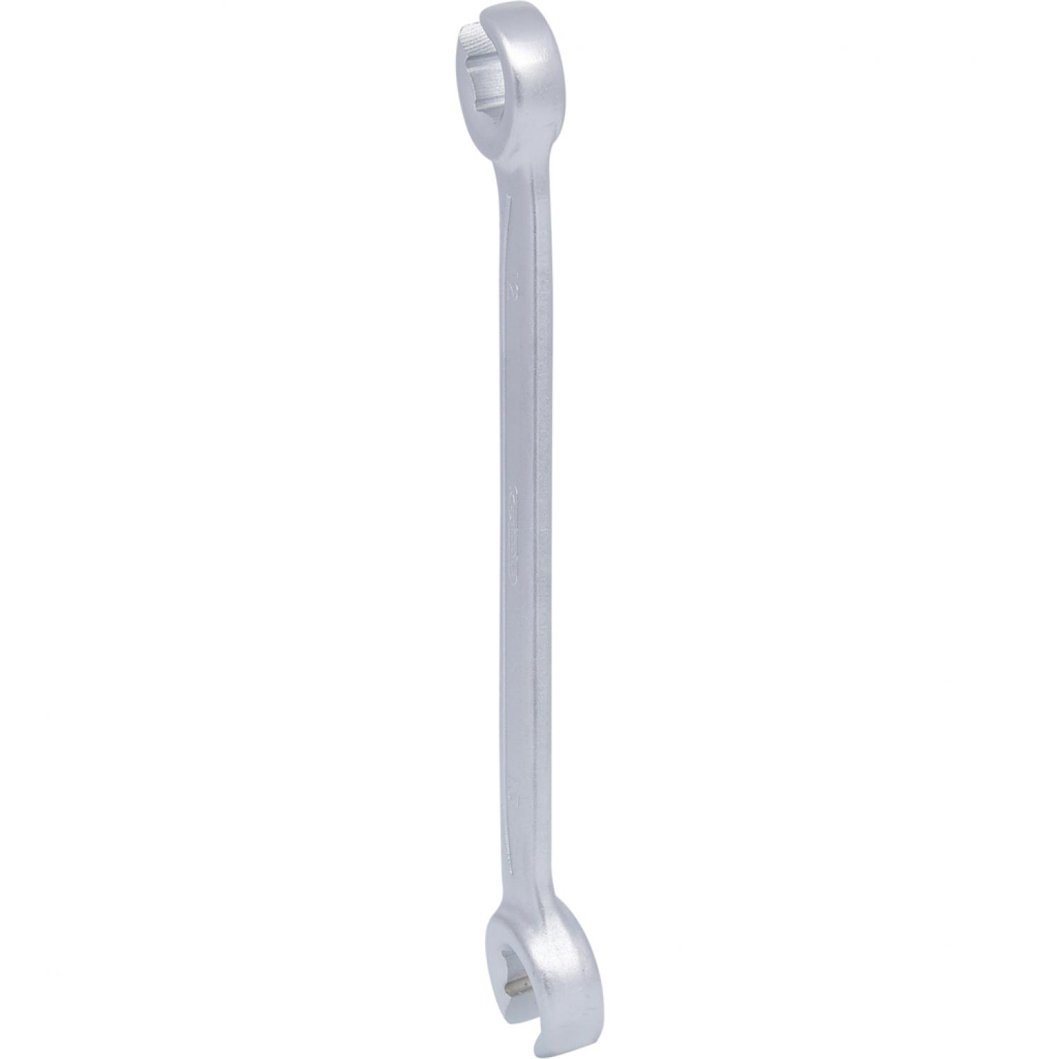 картинка Открытый двусторонний накидной ключ, изогнутый, 12x13 мм подвеска от магазина "Элит-инструмент"