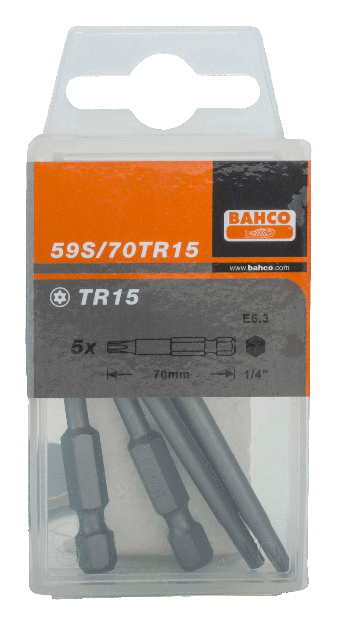 картинка Стандартные биты для отверток Torx® TR, 70 мм BAHCO 59S/70TR20 от магазина "Элит-инструмент"