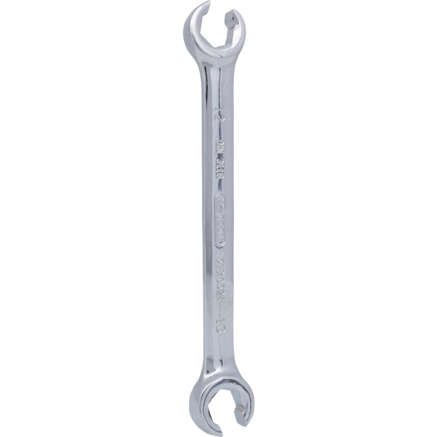 картинка Открытый двусторонний накидной ключ CHROMEplus, изогнутый, 12х13 мм подвеска от магазина "Элит-инструмент"