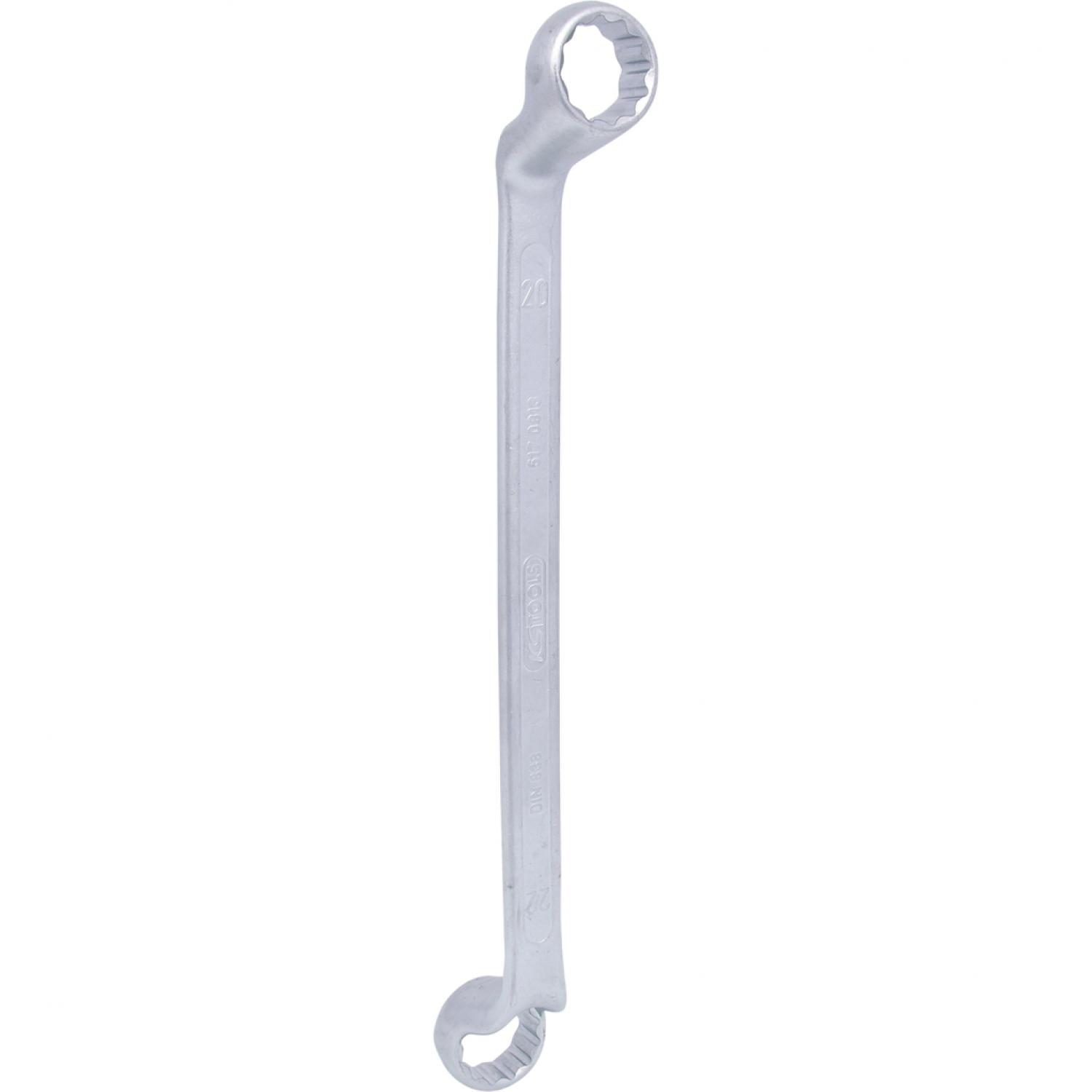 картинка Двусторонний накидной ключ, изогнутый, 20х22 мм подвеска от магазина "Элит-инструмент"