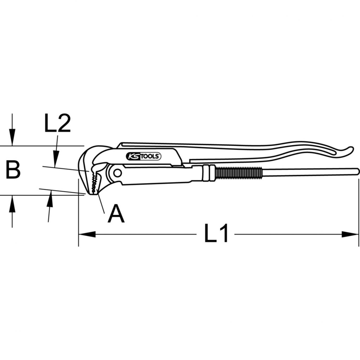 картинка Угловые трубные клещи с изгибом 90°, 2'' от магазина "Элит-инструмент"