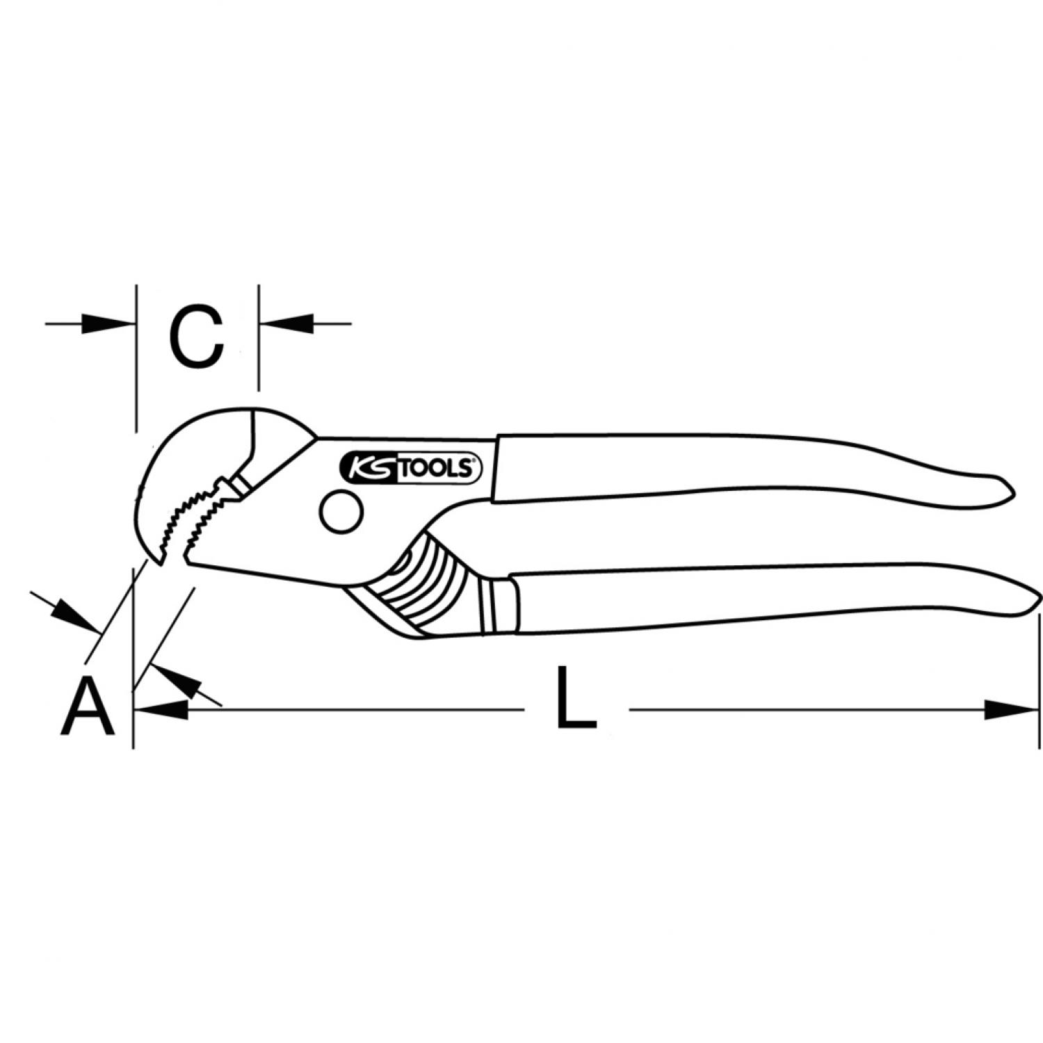 картинка Специальные трубные клещи, с 4 возможными положениями, 242 мм от магазина "Элит-инструмент"