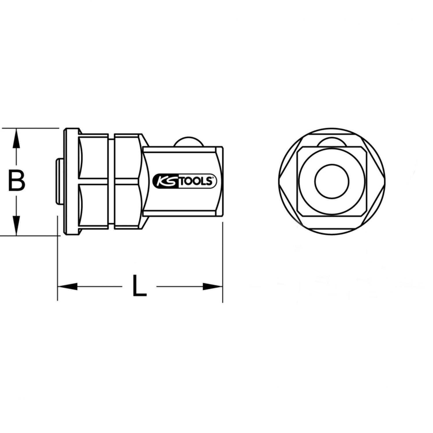 картинка Адаптер для торцовых головок GEARplus, 1/4''х10 мм от магазина "Элит-инструмент"