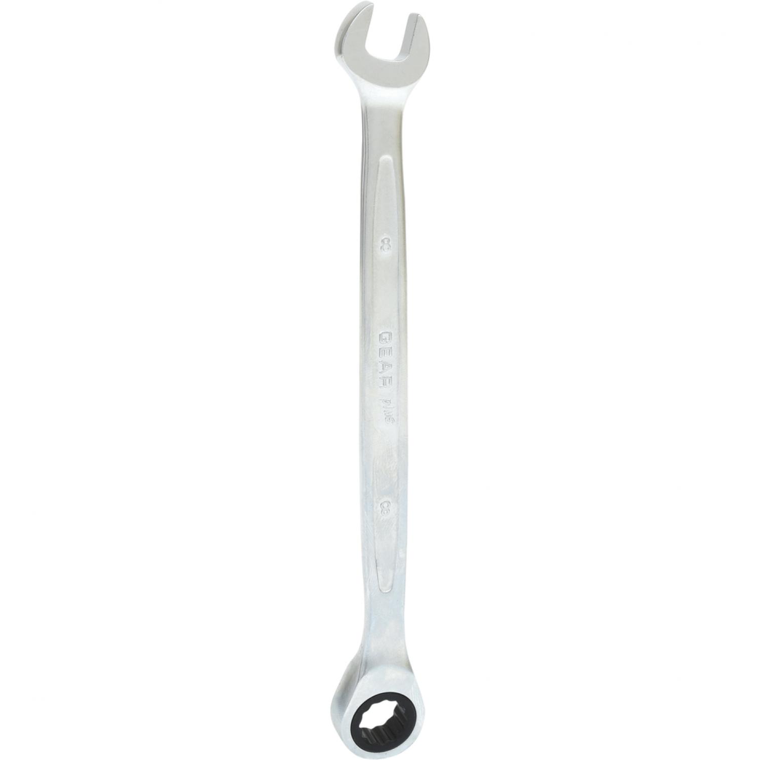 картинка Рожковый ключ с трещоткой GEARplus, переключающийся, 8 мм подвеска от магазина "Элит-инструмент"