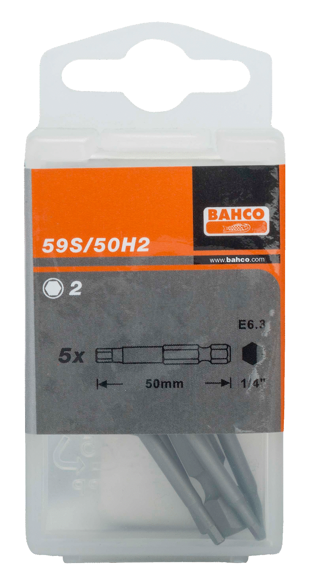 картинка Стандартные биты для отверток под винты с шестигранной головкой, метрические размеры, 50 мм BAHCO 59S/50H3-2P от магазина "Элит-инструмент"
