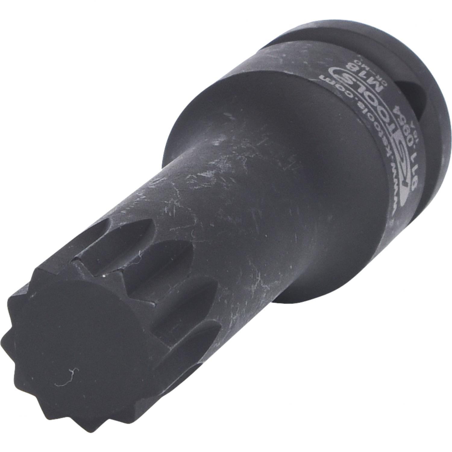 картинка Силовая торцовая головка с битом с зубчатым профилем (XZN) 1/2'', 75 мм, M18 от магазина "Элит-инструмент"