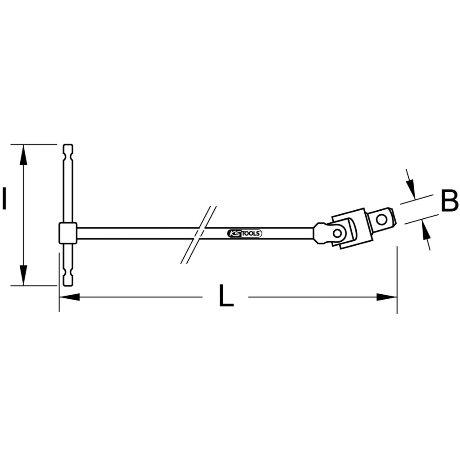 картинка Шарнирный приводной ключ с Т-образной рукояткой, размера XL, 1/4'' от магазина "Элит-инструмент"
