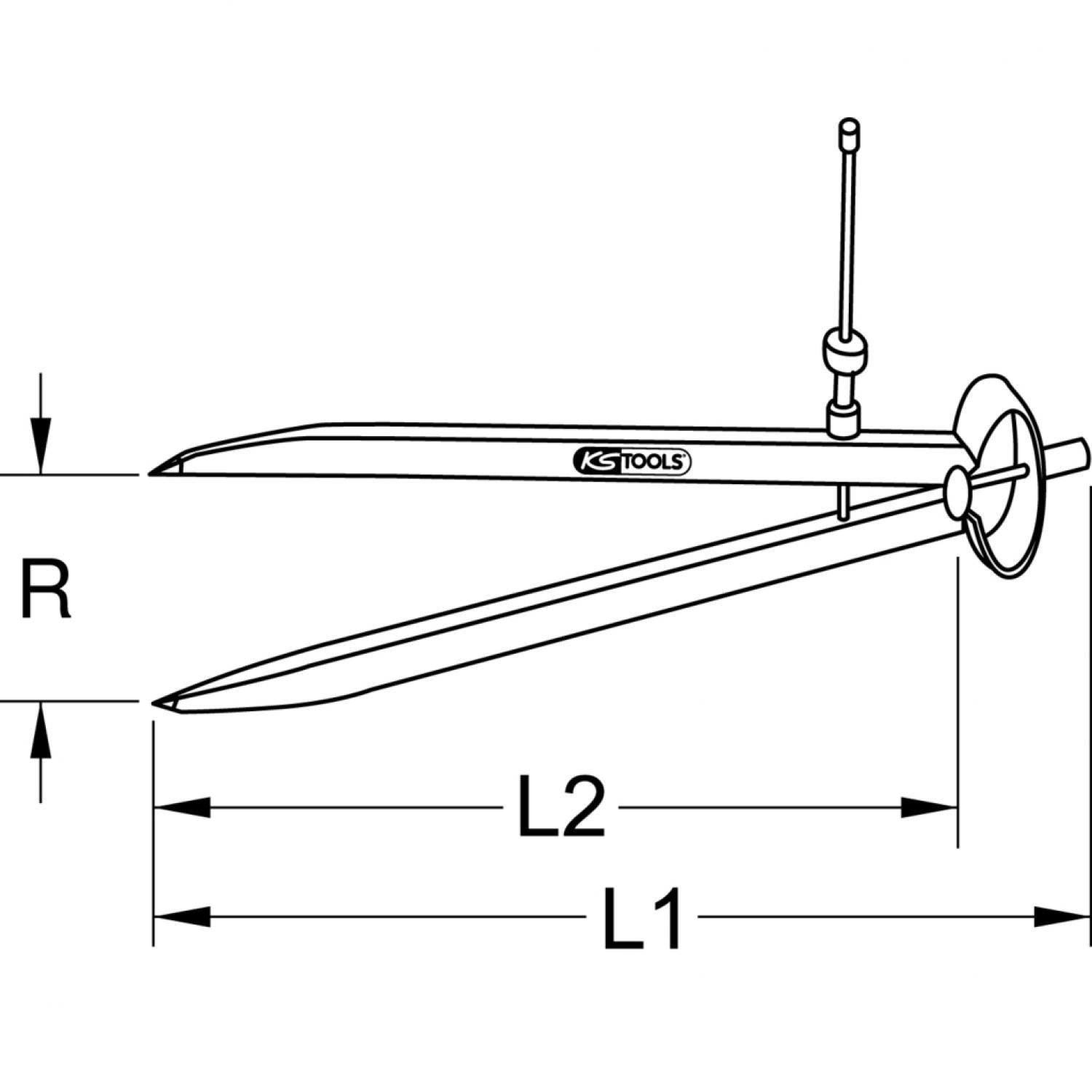 картинка Прецизионный пружинный делительный циркуль, 280 мм от магазина "Элит-инструмент"