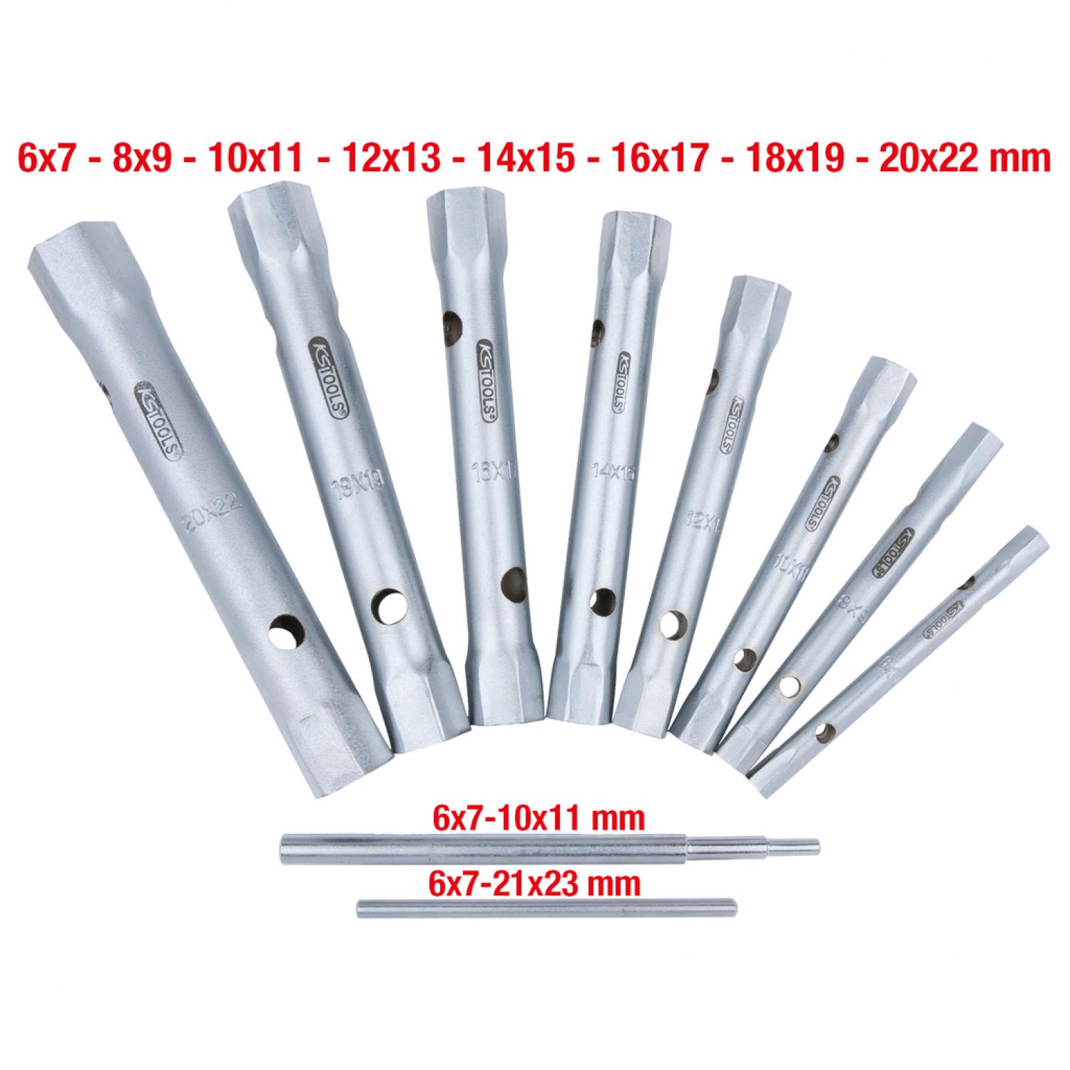 картинка Комплект торцовых трубчатых ключей, 10 шт, 6x7-20x22 мм от магазина "Элит-инструмент"