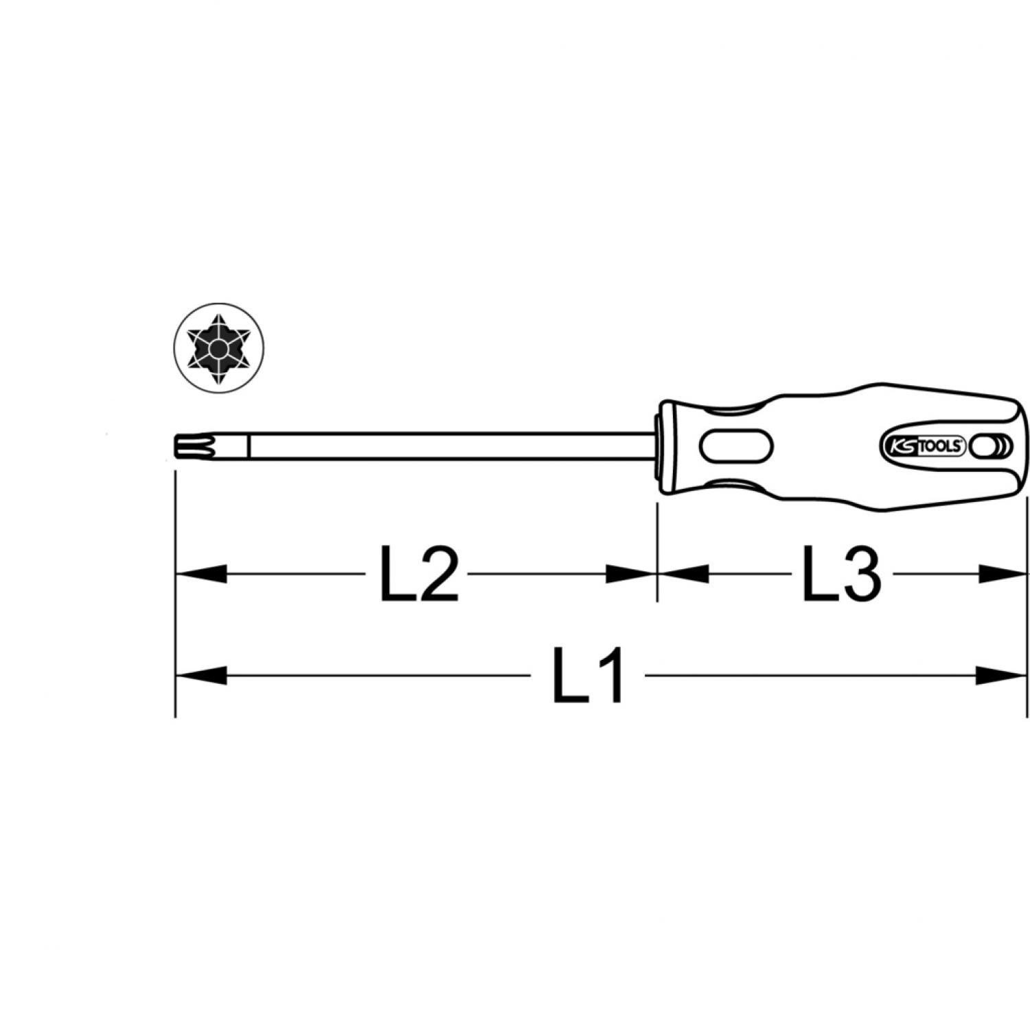 картинка ERGOTORQUEplus Отвертка для шлицев типа Torx с шаровой головкой, Т10 от магазина "Элит-инструмент"
