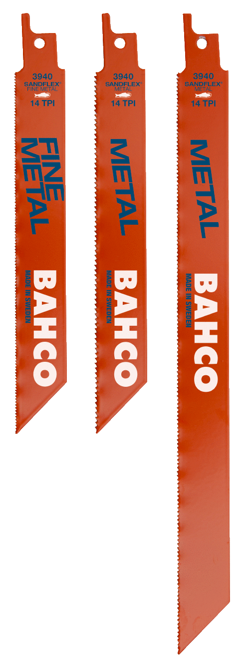 Набор биметаллических полотен для сабельных пил по металлу BAHCO 3940-METAL-SET-5P