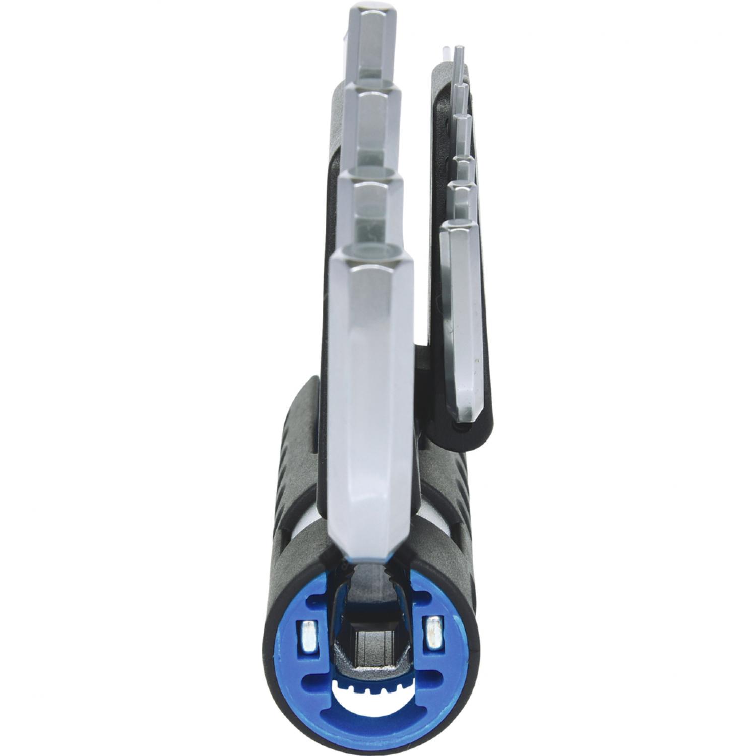 картинка Комплект угловых штифтовых ключей с внутренним шестигранником 3 в 1, 10 шт, длинных, с шаровой головкой от магазина "Элит-инструмент"