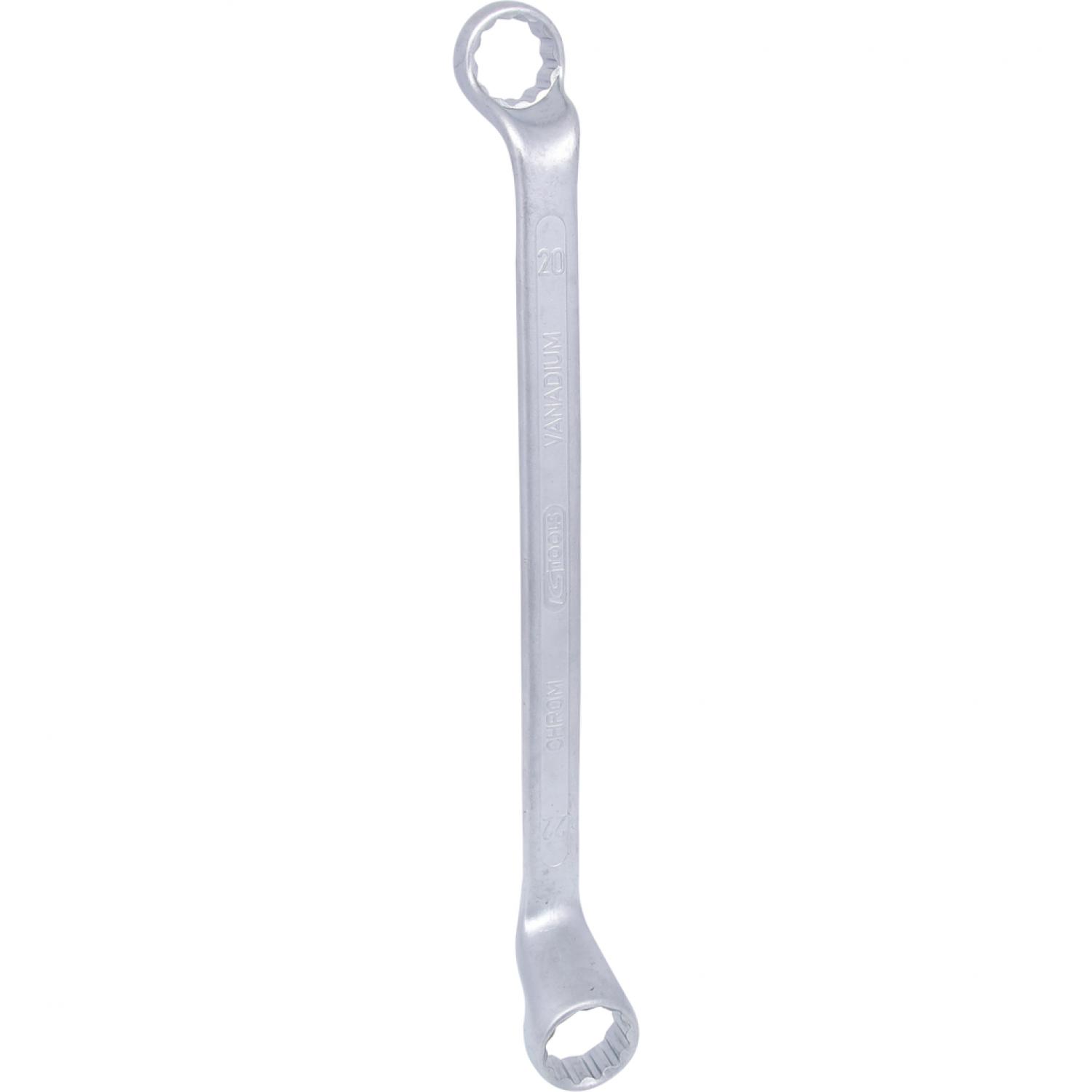 картинка Двусторонний накидной ключ, изогнутый, 20х22 мм подвеска от магазина "Элит-инструмент"