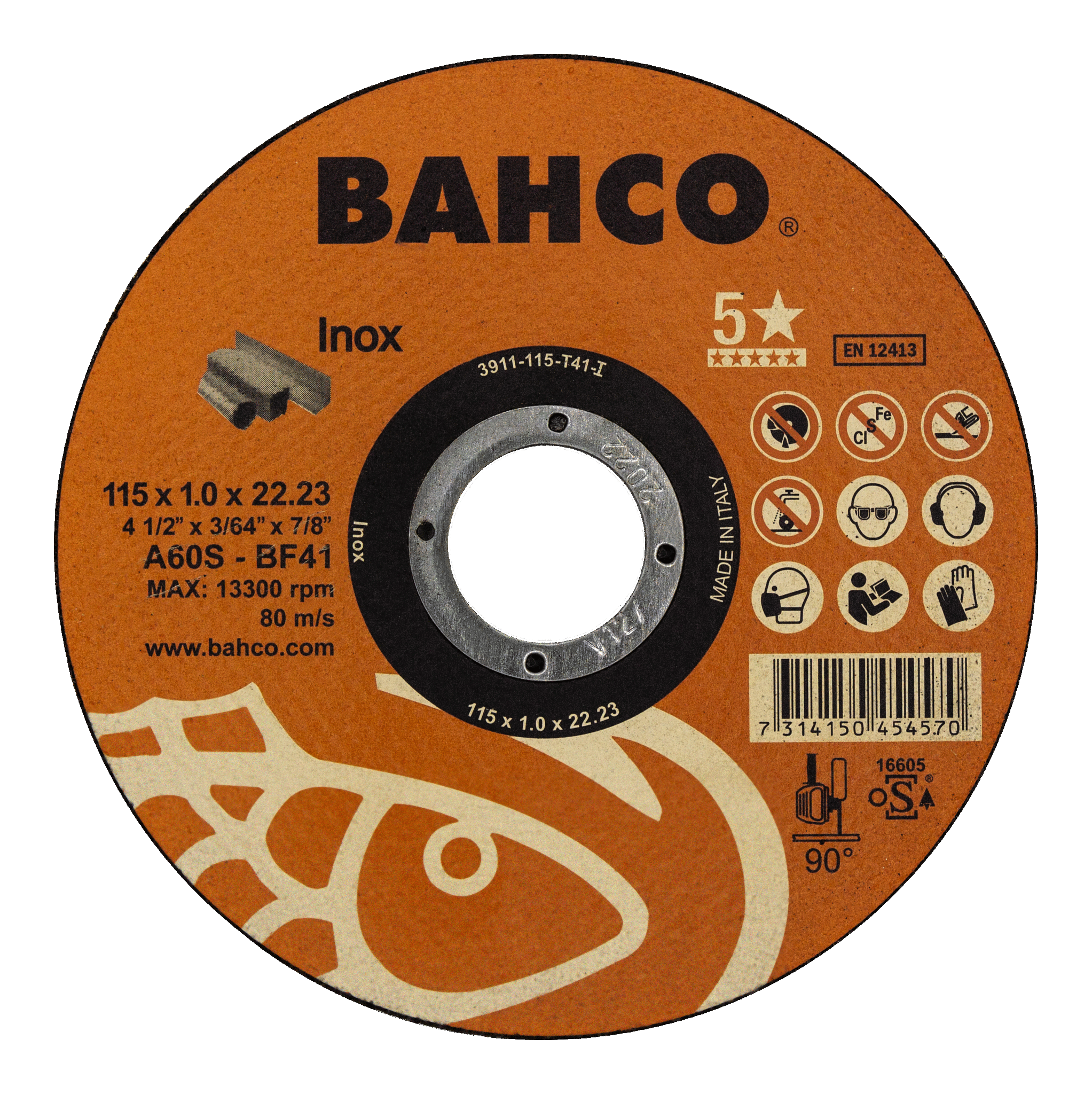 картинка Высокопроизводительные дисковые пилы для нержавеющей стали 180 x 1.6 x 22.23mm BAHCO 3911-180-T41-I от магазина "Элит-инструмент"