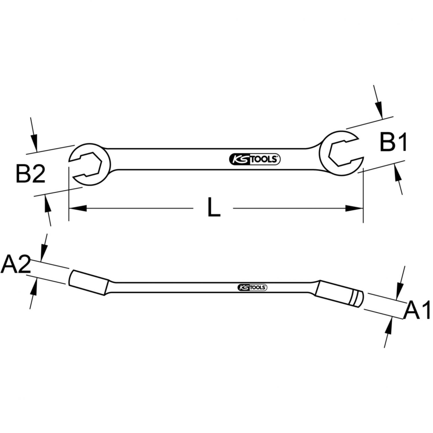 картинка Открытый двусторонний накидной ключ, изогнутый, 5/8"x3/4" от магазина "Элит-инструмент"