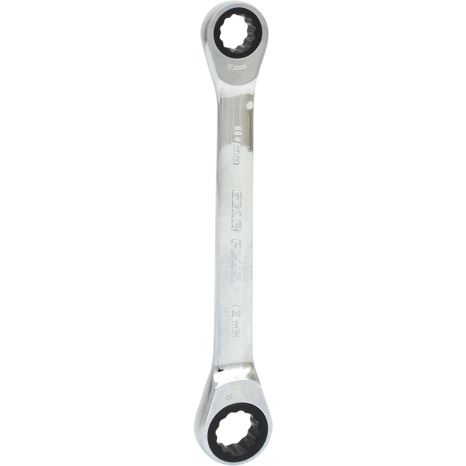 картинка Двусторонний комбинированный ключ с трещоткой GEARplus, 10х13 мм подвеска от магазина "Элит-инструмент"