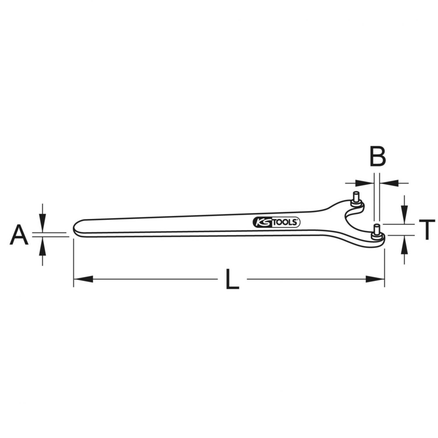 картинка Ключ для гаек с двумя отверстиями, 75 мм от магазина "Элит-инструмент"