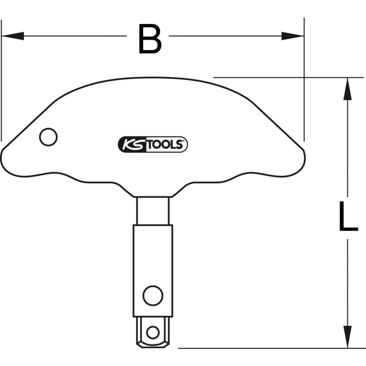 картинка Приводной четырехгранник с Т-образной рукояткой 1/4"+3/8" от магазина "Элит-инструмент"