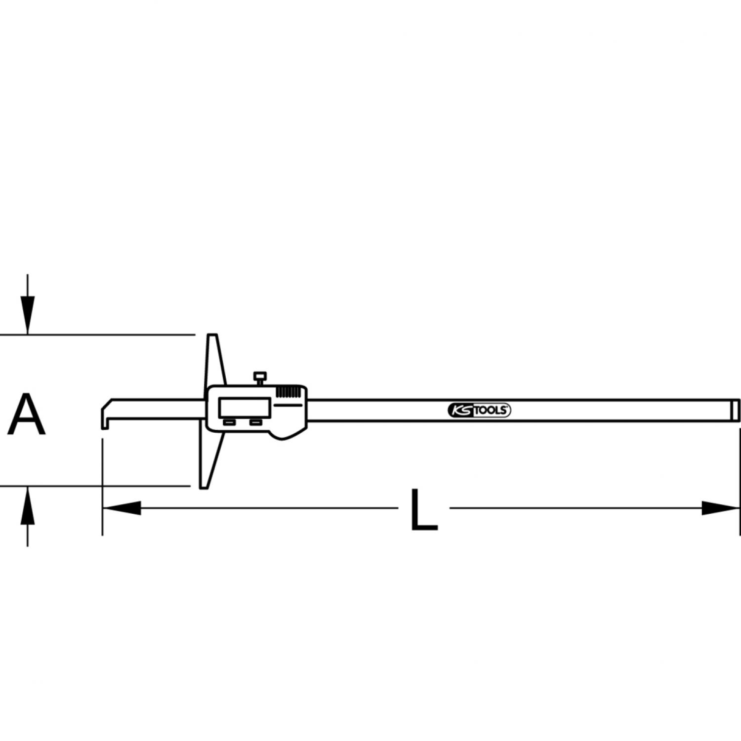картинка Цифровой штангенциркуль для замеров глубины 0-500 мм, 580 мм от магазина "Элит-инструмент"