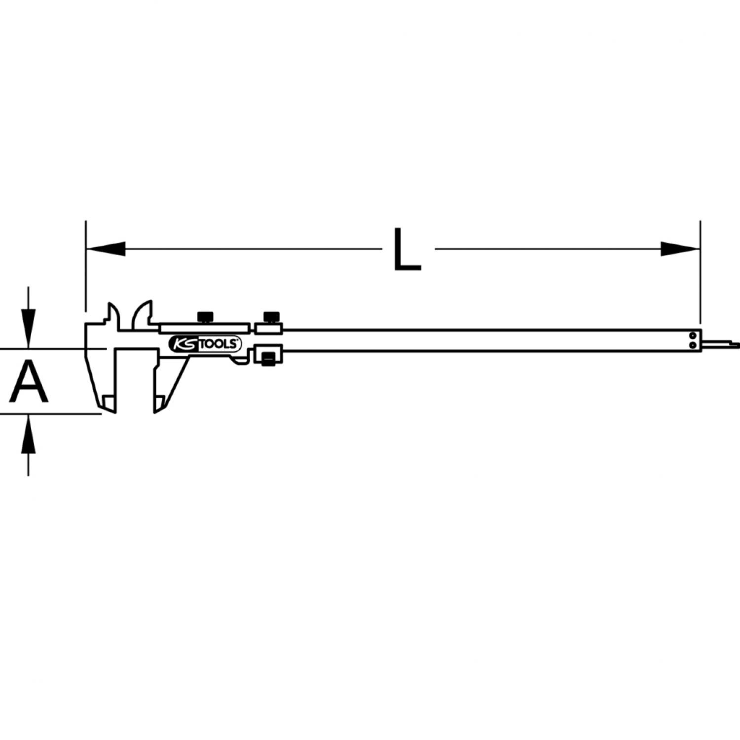 картинка Штангенциркуль для мастерских 0-300 мм, 415 мм от магазина "Элит-инструмент"