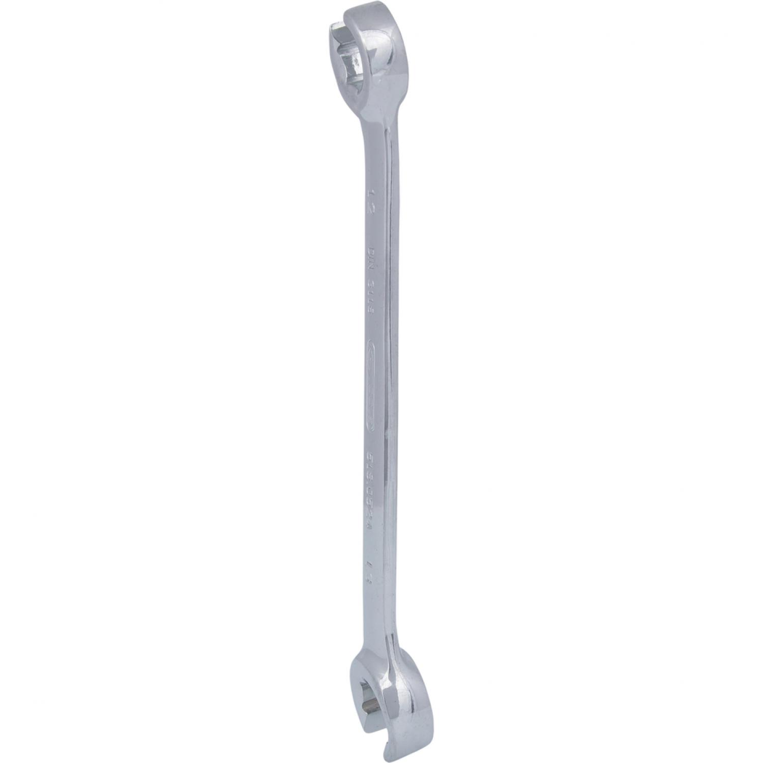 картинка Открытый двусторонний накидной ключ CHROMEplus, изогнутый, 12х13 мм от магазина "Элит-инструмент"